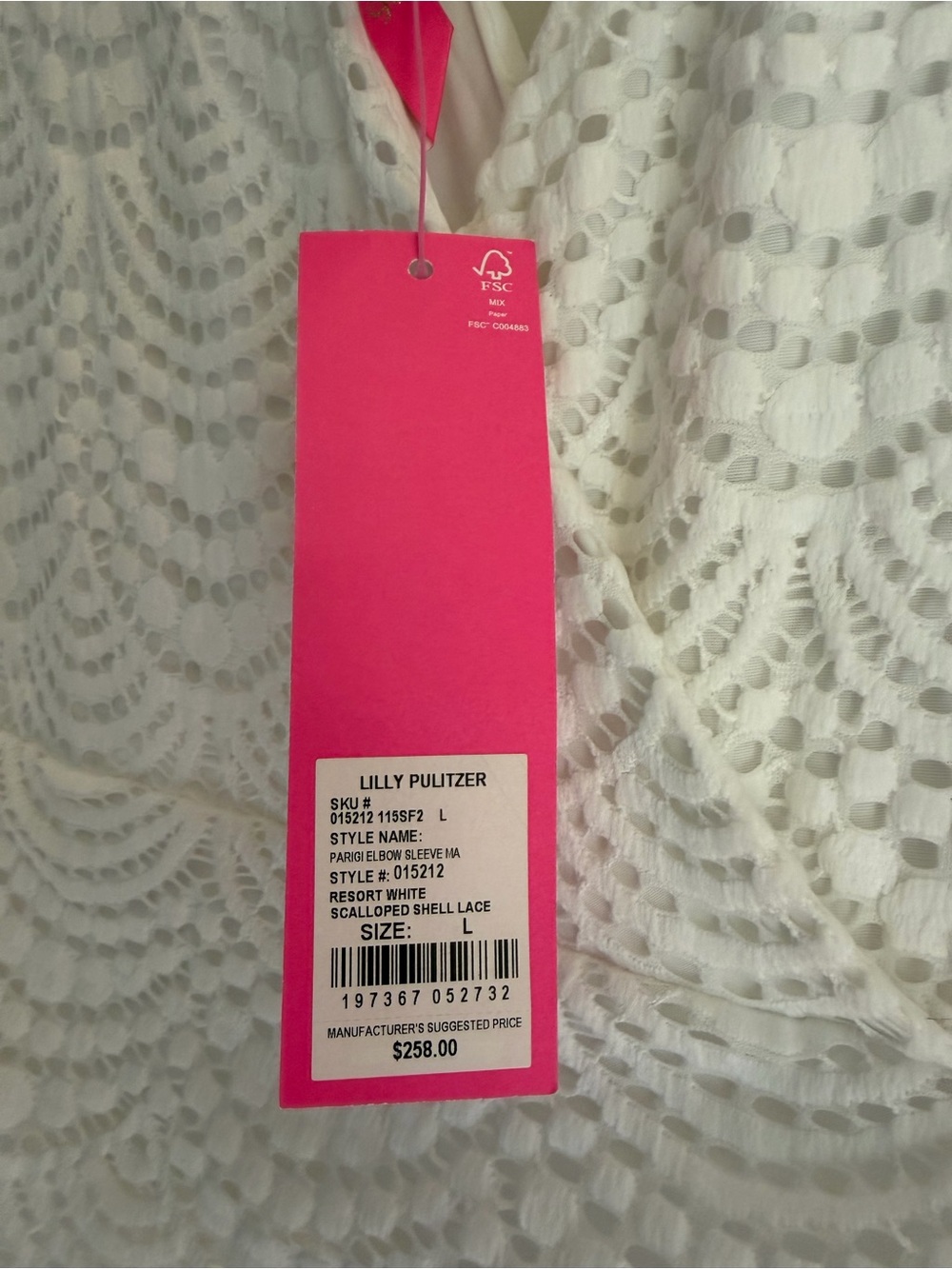 Lilly Pulizter Parigi Lace Maxi Dress white size Large NWT - Picture 7 of 11